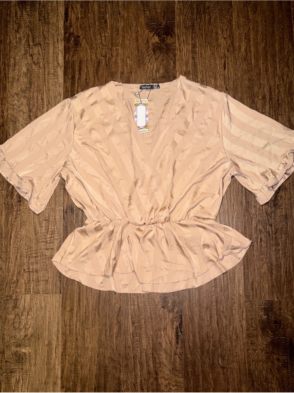 Boohoo Peplum V-Neck Blouse